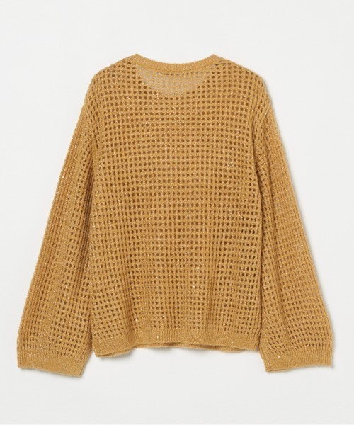HELIOPOLE（エリオポール）の「SHEER SPANGLE KNIT（ニット/セーター・レディース・アイボリー/ダークブラウン/イエロー・38）」の5枚目の写真