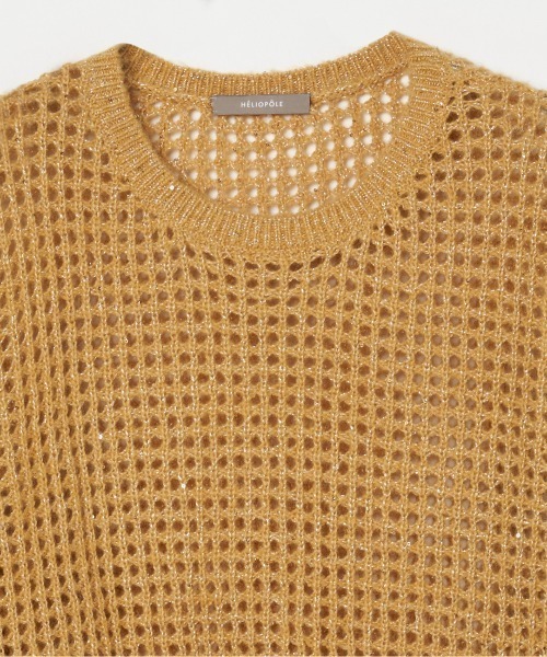 HELIOPOLE（エリオポール）の「SHEER SPANGLE KNIT（ニット/セーター・レディース・アイボリー/ダークブラウン/イエロー・38）」の6枚目の写真