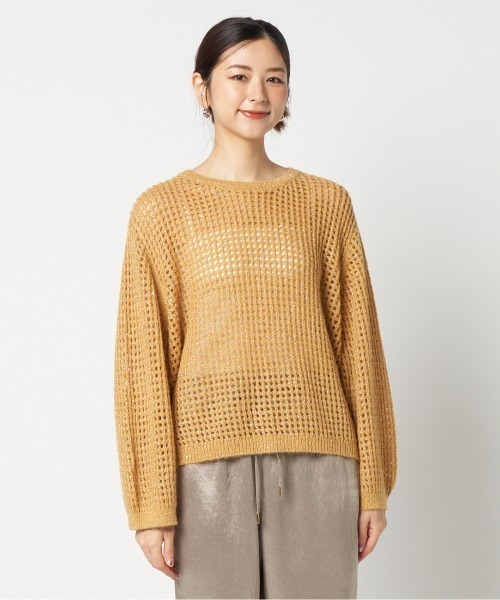 HELIOPOLE（エリオポール）の「SHEER SPANGLE KNIT（ニット/セーター・レディース・アイボリー/ダークブラウン/イエロー・38）」の10枚目の写真