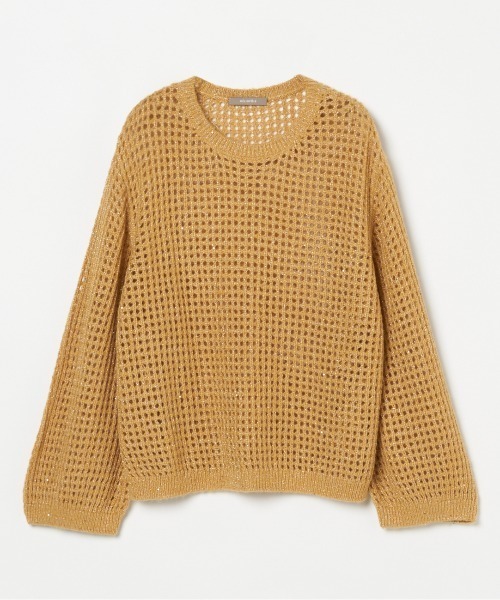 HELIOPOLE（エリオポール）の「SHEER SPANGLE KNIT（ニット/セーター・レディース・アイボリー/ダークブラウン/イエロー・38）」の4枚目の写真