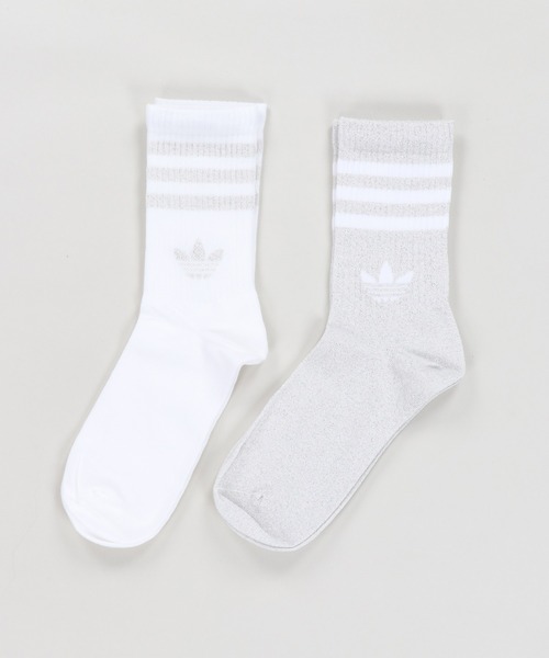 adidas（アディダス）の「ラメ感が可愛い2足セット【adidas/アディダス】ラメクルーソックス/2足組（ソックス/靴下・レディース・ホワイト×ピンク/ブラック×ホワイト/シルバー系その他/ホワイト×ゴールド・ONESIZE/S）」の4枚目の写真