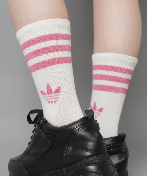 激アツメソッド adidas/アディダス】ラメクルーソックス/2足組（ソックス/靴下