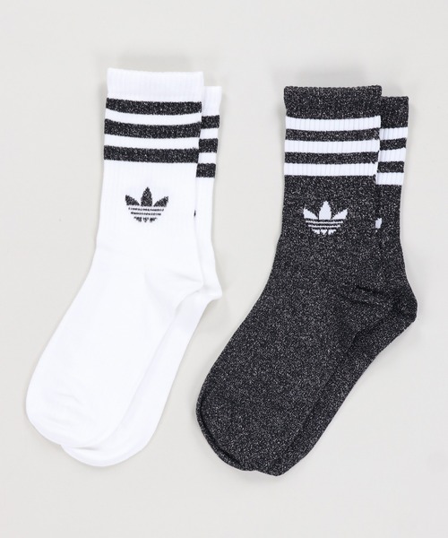 adidas（アディダス）の「ラメ感が可愛い2足セット【adidas/アディダス】ラメクルーソックス/2足組（ソックス/靴下・レディース・ホワイト×ピンク/ブラック×ホワイト/シルバー系その他/ホワイト×ゴールド・ONESIZE/S）」の6枚目の写真
