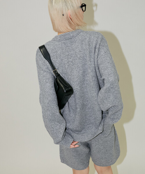PUBLUX（パブリュクス）の「PUBLUX/パブリュクス ニットトップ ショートパンツ セットアップ　限定展開（ニット/セーター・レディース・ベージュ/チャコールグレー/グレー・ﾌﾘ-）」の16枚目の写真