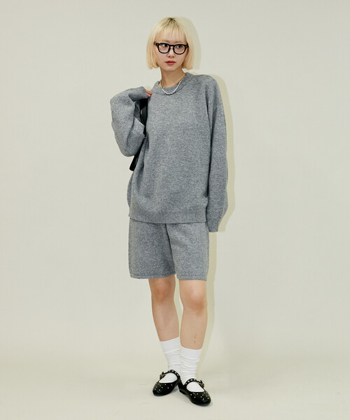 PUBLUX（パブリュクス）の「PUBLUX/パブリュクス ニットトップ ショートパンツ セットアップ　限定展開（ニット/セーター・レディース・ベージュ/チャコールグレー/グレー・ﾌﾘ-）」の20枚目の写真