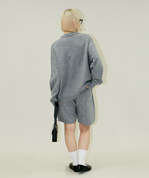 PUBLUX（パブリュクス）の「PUBLUX/パブリュクス ニットトップ ショートパンツ セットアップ　限定展開（ニット/セーター・レディース・ベージュ/チャコールグレー/グレー・ﾌﾘ-）」の21枚目の写真