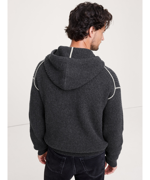 Banana Republic（バナナリパブリック）の「◆メリノ コットン ニット パーカー（ニット/セーター・メンズ・ベージュ/チャコールグレー・M/XL/L/S）」の4枚目の写真