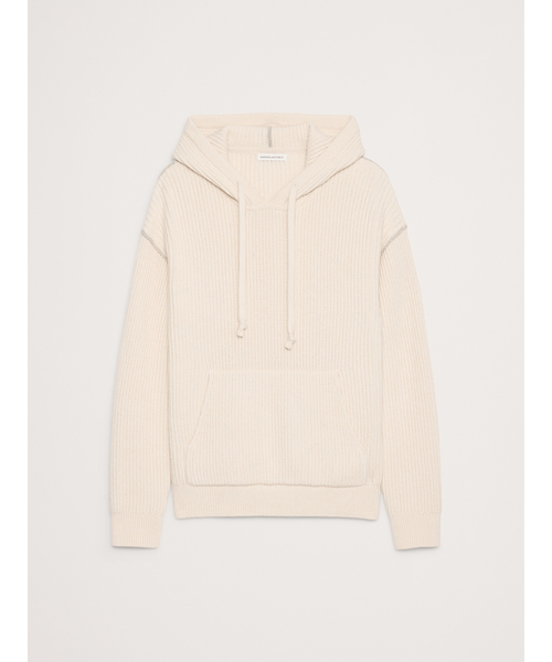 Banana Republic（バナナリパブリック）の「◆メリノ コットン ニット パーカー（ニット/セーター・メンズ・ベージュ/チャコールグレー・M/XL/L/S）」の8枚目の写真