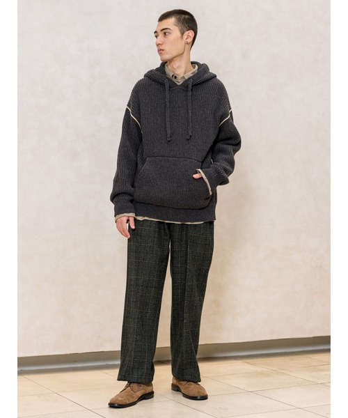 Banana Republic（バナナリパブリック）の「◆メリノ コットン ニット パーカー（ニット/セーター・メンズ・ベージュ/チャコールグレー・M/XL/L/S）」の3枚目の写真