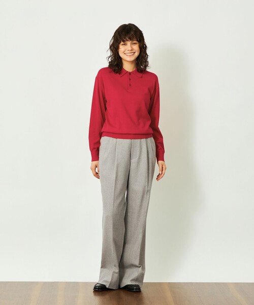 MACKINTOSH PHILOSOPHY(マッキントッシュ フィロソフィー)の「GREY LABEL タックプリーツワイドパンツ(その他パンツ・レディース・グレー系その他/ダークネイビー・5/2/1)」の3枚目の写真