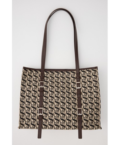 SLY(スライ)の「MONOGRAM JQ TOTE BAG/M モノグラム ジャガード トートバック エム(トートバッグ・レディース・ブラウン・FREE)」の1枚目の写真