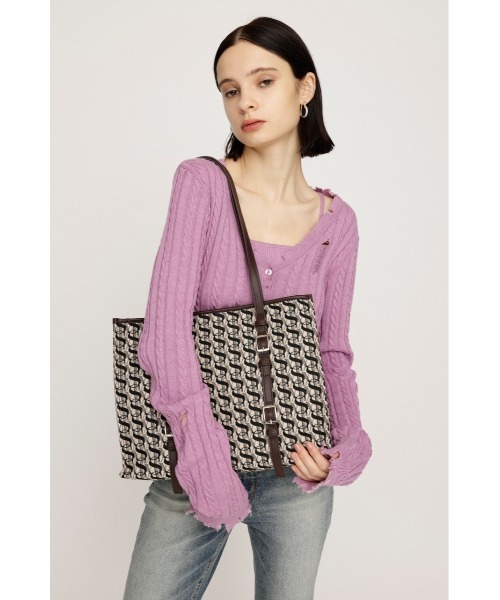 SLY(スライ)の「MONOGRAM JQ TOTE BAG/M モノグラム ジャガード トートバック エム(トートバッグ・レディース・ブラウン・FREE)」の2枚目の写真