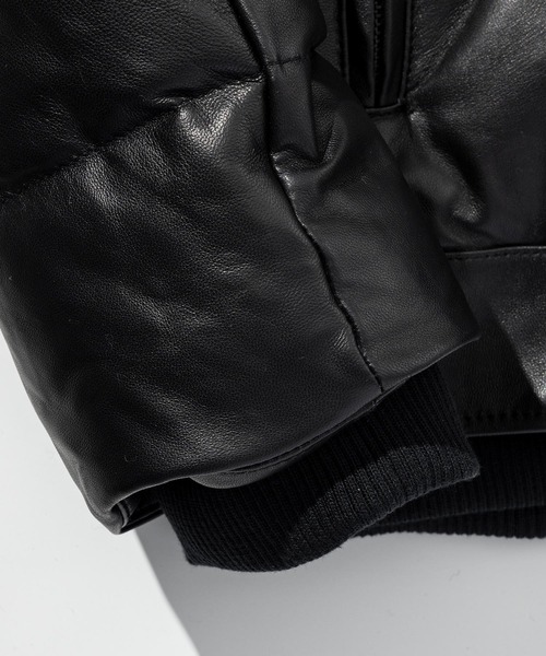AKM Contemporary（エイケイエムコンテンポラリー）の「【WEB・直営店限定】AKM Contemporary(エイケイエムコンテンポラリー)シープレザーレイヤード ダウンジャケット(保温性/防風性)（ダウンジャケット/コート・メンズ・ブラック・S/M/L/XL/XXL）」の17枚目の写真