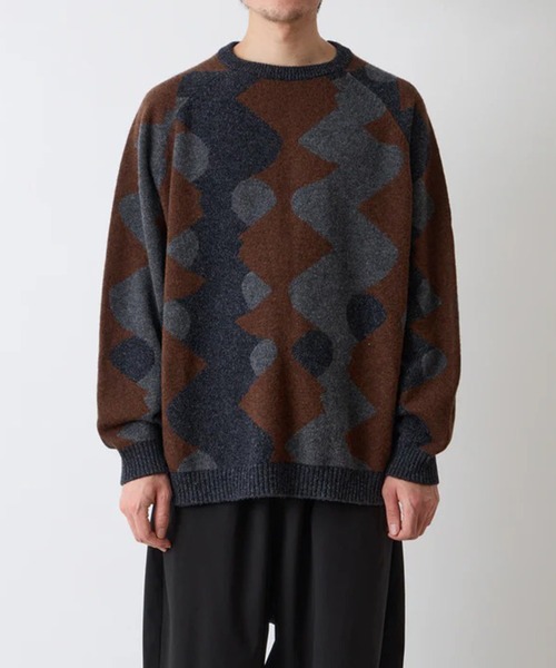 WHITE MOUNTAINEERING（ホワイトマウンテニアリング）の「【White Mountaineering/ホワイトマウンテニアリング】INTARSIA KNIT PULLOVER（ニット/セーター・メンズ・グレー/チャコールグレー・1/2）」の5枚目の写真