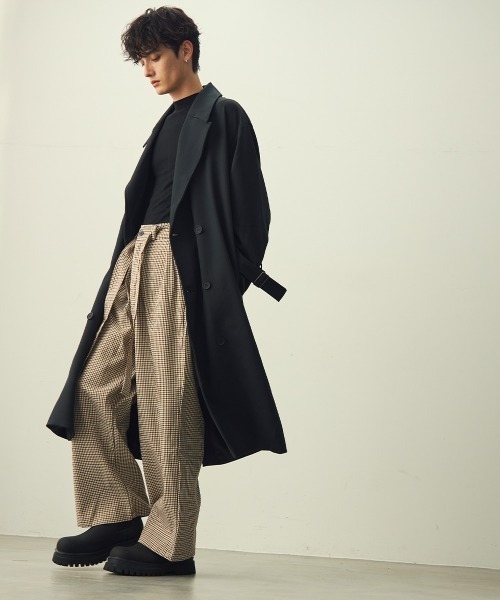 Shoowtime(ショウタイム)の「Belted Check Wide Slacks / ベルテッドチェックワイドスラックス(スラックス・メンズ・ベージュ・MEDIUM/X-LARGE/LARGE)」の14枚目の写真