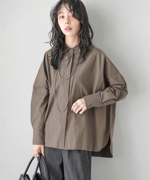 Lajour(ラジュール)の「【日本製】オーバーサイズシャツ(シャツ/ブラウス・レディース・ホワイト/ブラック/ブラウン・フリー)」の3枚目の写真