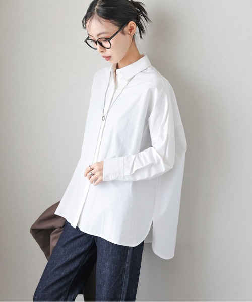 Lajour(ラジュール)の「【日本製】オーバーサイズシャツ(シャツ/ブラウス・レディース・ホワイト/ブラック/ブラウン・フリー)」の1枚目の写真