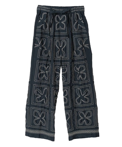 CURRENTAGE(カレンテージ)の「【CURRENTAGE/カレンテージ】Embroidery pants(その他パンツ・レディース・ネイビー・2/1)」の1枚目の写真