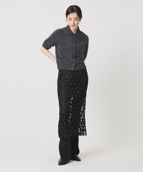 UNITED ARROWS（ユナイテッドアローズ）の「コード  エンブロイダリー タイトスカート（スカート・レディース・オフホワイト/ブラック・38/36）」の6枚目の写真