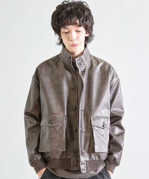 ビーガンレザースタンドブルゾン