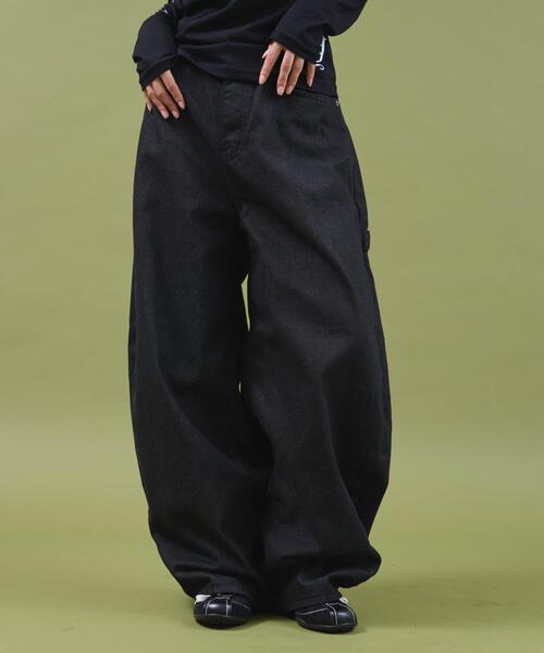 DISPARK/【25年秋冬新作】レオパクロスパッチスタッズデニム（デニム