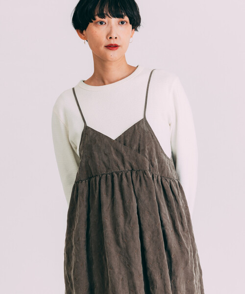 Freada（フリーダ）の「Freada/フリーダ フェード加工 フリンジ ミニドレス（ワンピース・レディース・ブラウン/グレー・ONE SIZE）」の2枚目の写真