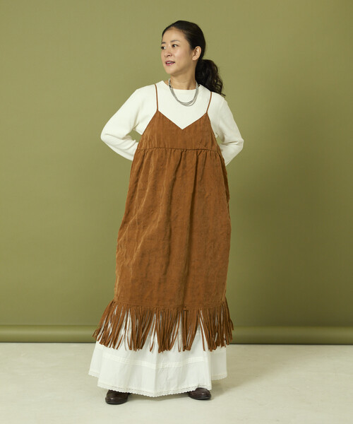 Freada（フリーダ）の「Freada/フリーダ フェード加工 フリンジ ミニドレス（ワンピース・レディース・ブラウン/グレー・ONE SIZE）」の21枚目の写真