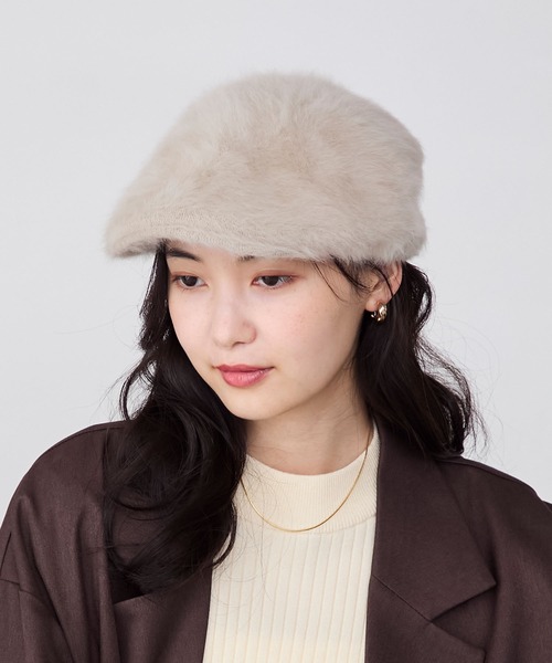 forksy.】ボリュームフェイクファーハンチングベレー帽 forksy.│MONO