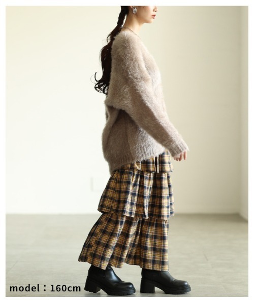 Sawa a la mode（サワアラモード）の「タータンチェックティアードフリルスカート（スカート・レディース・ブルー/イエロー・FREE）」の12枚目の写真