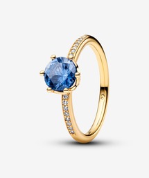 Pandora（パンドラ）の「ブルー スパークリング クラウン ソリティア リング（リング）」