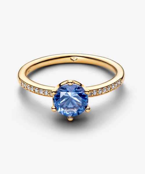 PANDORA(パンドラ)の「ブルー スパークリング クラウン ソリティア リング(リング・レディース・イエローゴールド・48)」の2枚目の写真