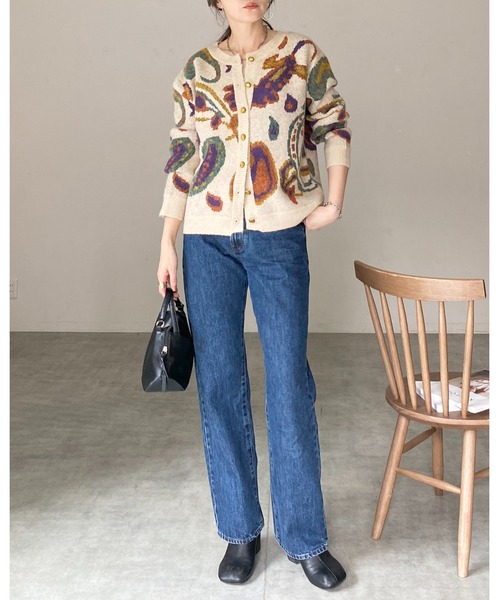 She's Closet(シーズクローゼット)の「ゴールドボタン配色ジャガードカラーニットカーディガン(カーディガン/ボレロ・レディース・ブラウン/ネイビー/アイボリー・FREE)」の16枚目の写真