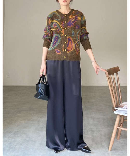 She's Closet(シーズクローゼット)の「ゴールドボタン配色ジャガードカラーニットカーディガン(カーディガン/ボレロ・レディース・ブラウン/ネイビー/アイボリー・FREE)」の21枚目の写真