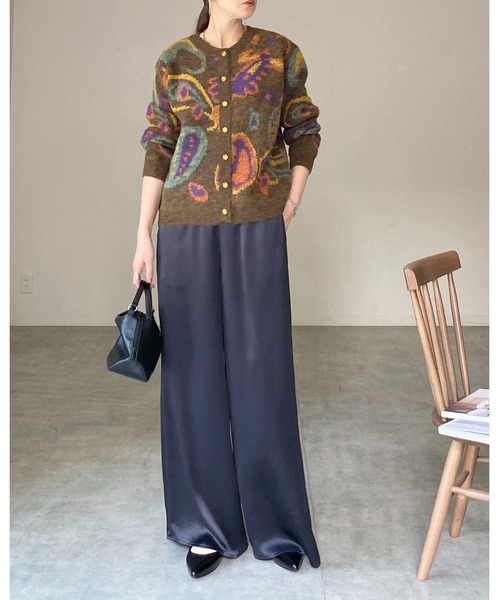 She's Closet(シーズクローゼット)の「ゴールドボタン配色ジャガードカラーニットカーディガン(カーディガン/ボレロ・レディース・ブラウン/ネイビー/アイボリー・FREE)」の22枚目の写真