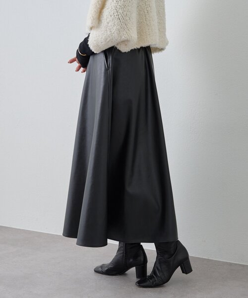 BEARDSLEY（ビアズリー）の「フェイクレザーフレアスカート（スカート・レディース・ブラック・FREE）」の5枚目の写真