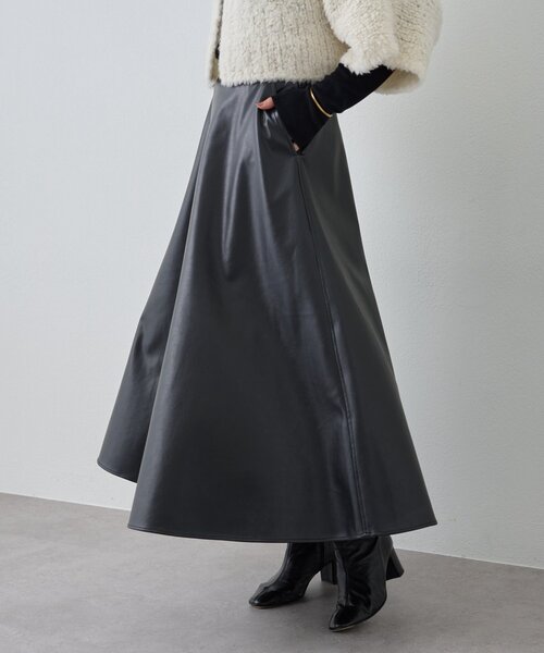 BEARDSLEY（ビアズリー）の「フェイクレザーフレアスカート（スカート・レディース・ブラック・FREE）」の8枚目の写真