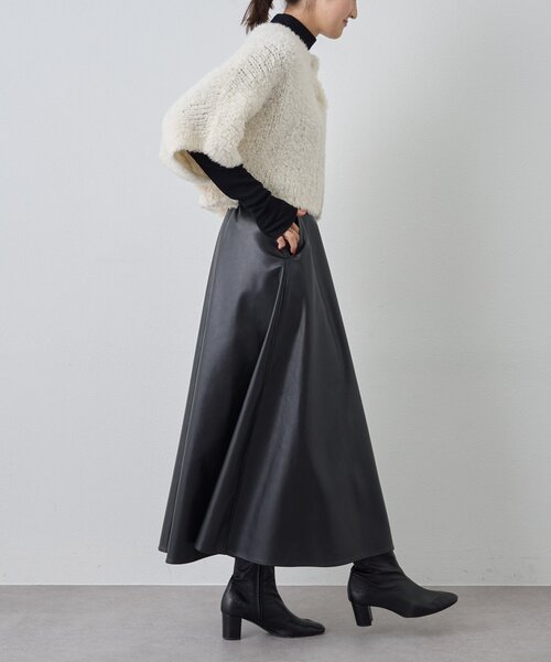 BEARDSLEY（ビアズリー）の「フェイクレザーフレアスカート（スカート・レディース・ブラック・FREE）」の13枚目の写真