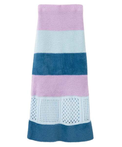 CONVERSE TOKYO（コンバーストウキョウ）の「MULTI BORDER FEATHER KNIT SKIRT（スカート・レディース・ブルー/チャコールグレー/イエロー・FREE）」の16枚目の写真