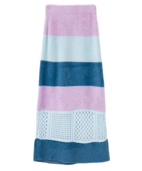 CONVERSE TOKYO（コンバーストウキョウ）の「MULTI BORDER FEATHER KNIT SKIRT（スカート・レディース・ブルー/チャコールグレー/イエロー・FREE）」の17枚目の写真