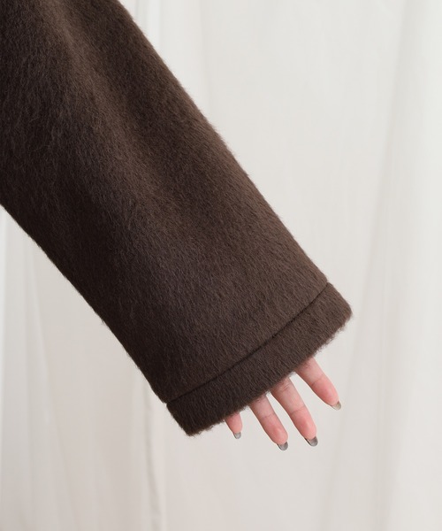 OMNES（オムネス）の「ニットシャギー ダブルテーラードジャケット（テーラードジャケット・レディース・ブラック/ブラウン・FREE）」の17枚目の写真