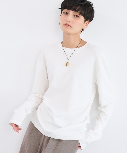 BARNYARDSTORM（バンヤードストーム）の「BARNYARDSTORM / 裏起毛マシュマロT / マシンウォッシャブル（Tシャツ/カットソー・レディース・ブラック/ホワイト/ブラウン・S/M）」の2枚目の写真