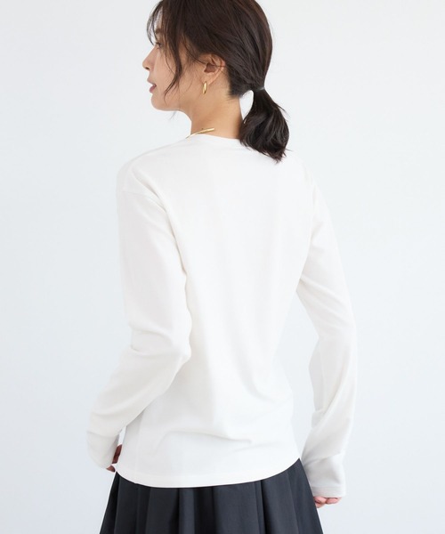 BARNYARDSTORM（バンヤードストーム）の「BARNYARDSTORM / 裏起毛マシュマロT / マシンウォッシャブル（Tシャツ/カットソー・レディース・ブラック/ホワイト/ブラウン・S/M）」の4枚目の写真