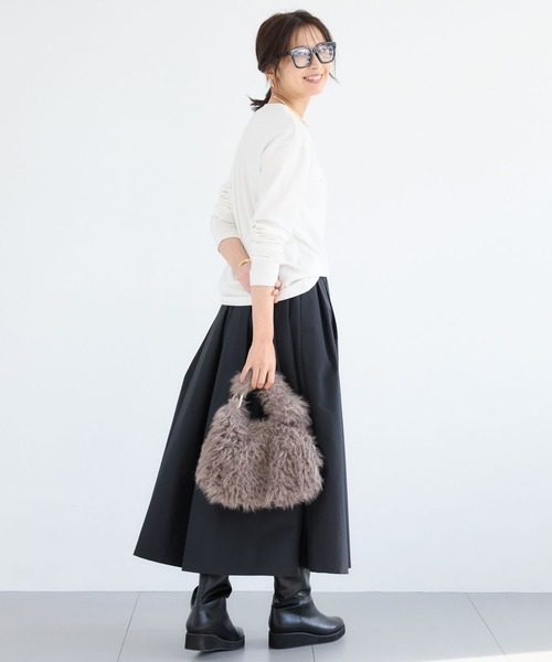 BARNYARDSTORM（バンヤードストーム）の「BARNYARDSTORM / 裏起毛マシュマロT / マシンウォッシャブル（Tシャツ/カットソー・レディース・ブラック/ホワイト/ブラウン・S/M）」の14枚目の写真