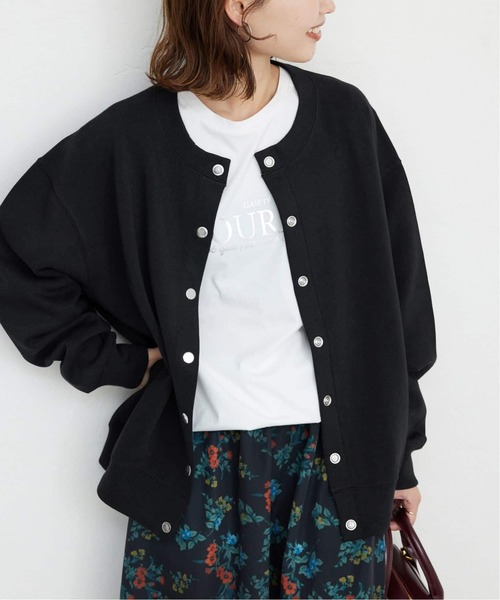 SLOBE IENA（スローブイエナ）の「《WEB限定/追加3》ダブルフェイスジャージースナップカーディガン（カーディガン/ボレロ・レディース・ブラウン/カーキ/ブラック・FREE）」の19枚目の写真