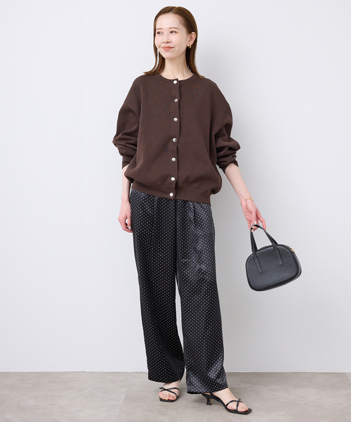 SLOBE IENA（スローブイエナ）の「《WEB限定/追加3》ダブルフェイスジャージースナップカーディガン（カーディガン/ボレロ・レディース・ブラウン/カーキ/ブラック・FREE）」の22枚目の写真