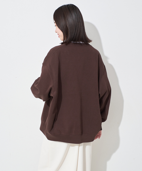 SLOBE IENA（スローブイエナ）の「《WEB限定/追加3》ダブルフェイスジャージースナップカーディガン（カーディガン/ボレロ・レディース・ブラウン/カーキ/ブラック・FREE）」の4枚目の写真