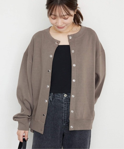 SLOBE IENA（スローブイエナ）の「《WEB限定/追加3》ダブルフェイスジャージースナップカーディガン（カーディガン/ボレロ・レディース・ブラウン/カーキ/ブラック・FREE）」の17枚目の写真