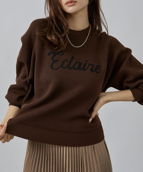 abahouse mavie（アバハウスマヴィ）の「【追加生産】ロゴジャガードニット（ニット/セーター・レディース・グレイッシュブルー/ブラウン/ブラック/アイボリー・フリー）」の3枚目の写真