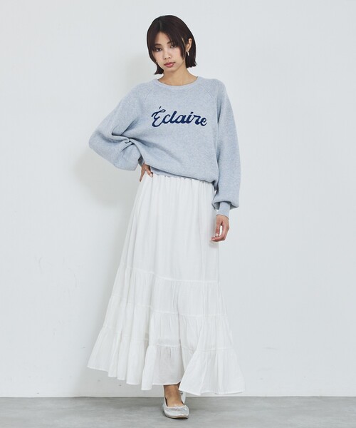 abahouse mavie（アバハウスマヴィ）の「【追加生産】ロゴジャガードニット（ニット/セーター・レディース・グレイッシュブルー/ブラウン/ブラック/アイボリー・フリー）」の5枚目の写真