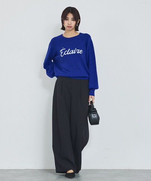 abahouse mavie（アバハウスマヴィ）の「【追加生産】ロゴジャガードニット（ニット/セーター・レディース・グレイッシュブルー/ブラウン/ブラック/アイボリー・フリー）」の10枚目の写真